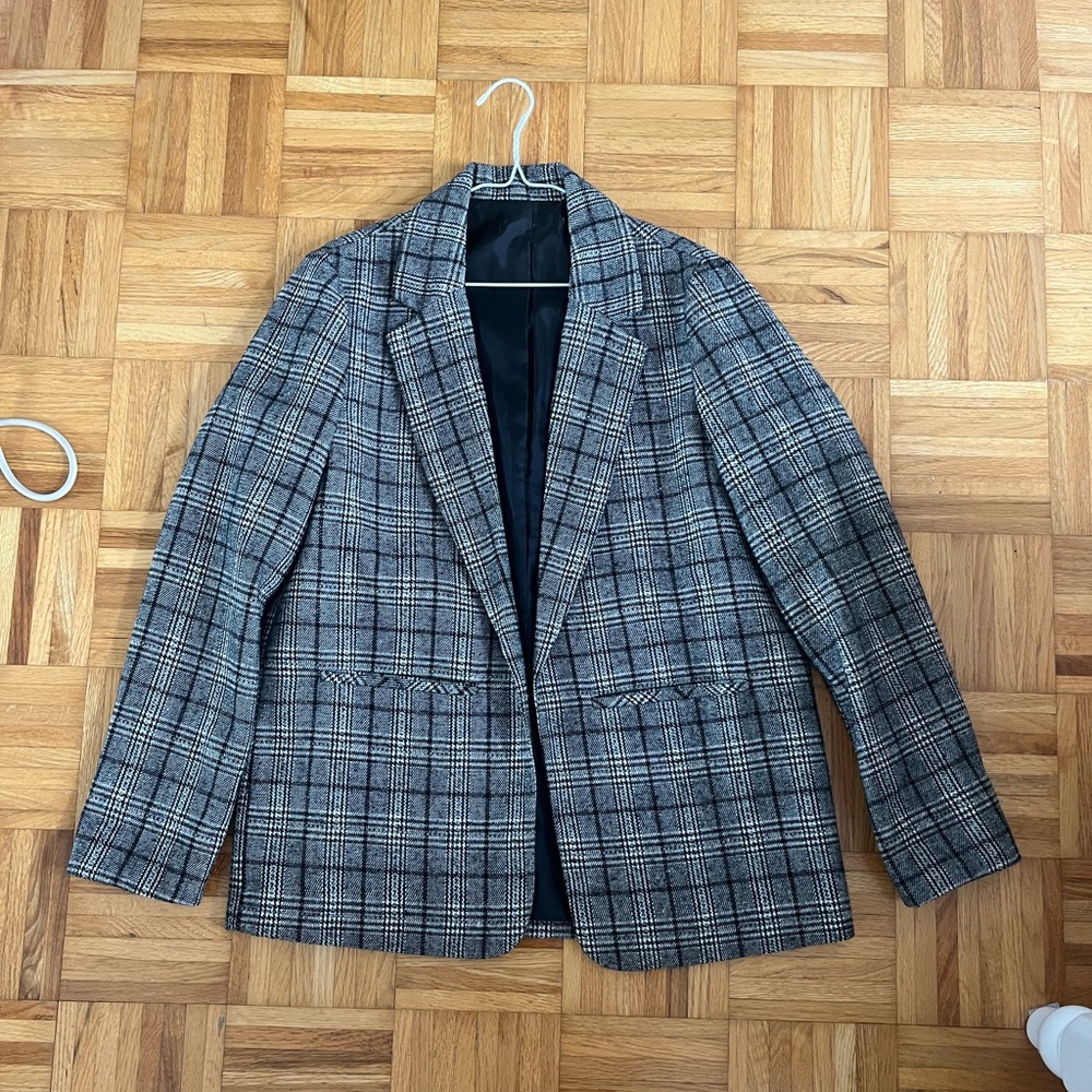 Gray Plaid Blazer oversized fit